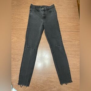 Zara skinny ripped black jeans